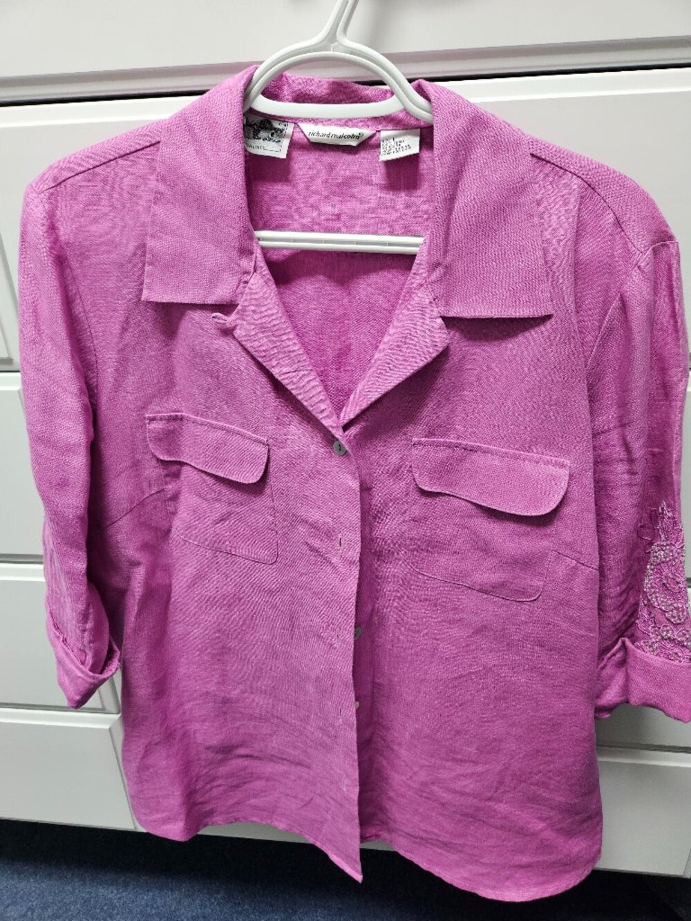 Women's Linen Button Down Shirt Size L